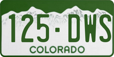 CO license plate 125DWS