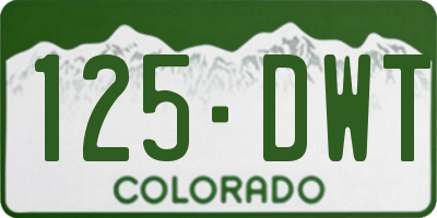 CO license plate 125DWT