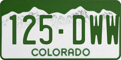 CO license plate 125DWW