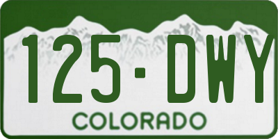 CO license plate 125DWY