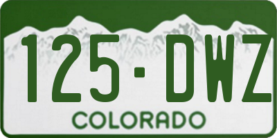 CO license plate 125DWZ
