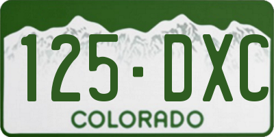 CO license plate 125DXC