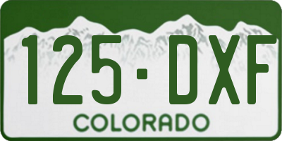 CO license plate 125DXF