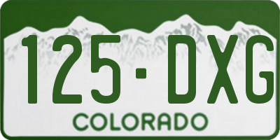 CO license plate 125DXG