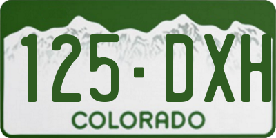 CO license plate 125DXH