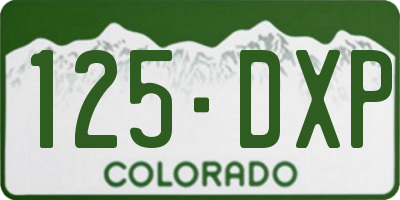 CO license plate 125DXP
