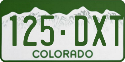 CO license plate 125DXT