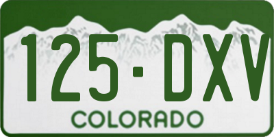 CO license plate 125DXV