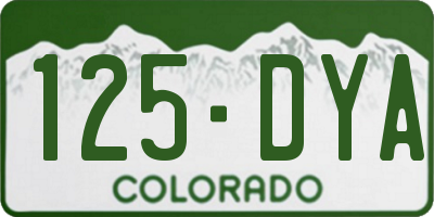 CO license plate 125DYA