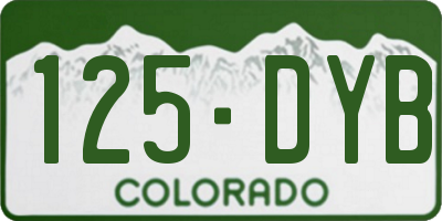 CO license plate 125DYB