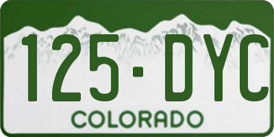 CO license plate 125DYC