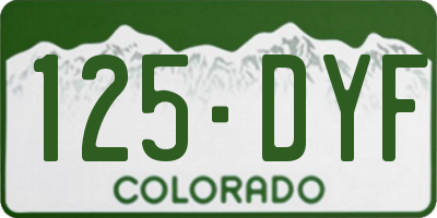 CO license plate 125DYF