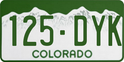 CO license plate 125DYK