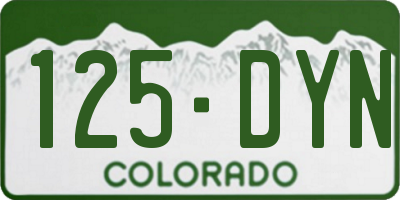 CO license plate 125DYN