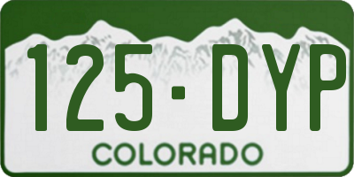 CO license plate 125DYP