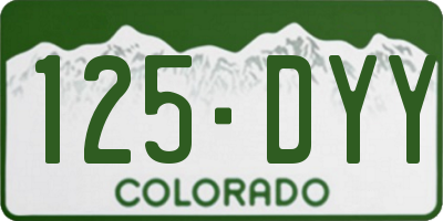 CO license plate 125DYY