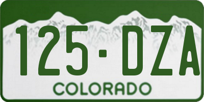 CO license plate 125DZA