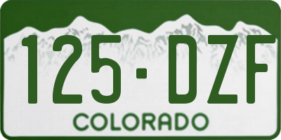CO license plate 125DZF