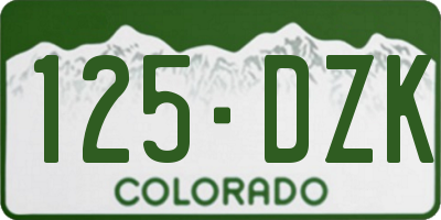 CO license plate 125DZK