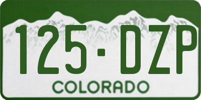 CO license plate 125DZP