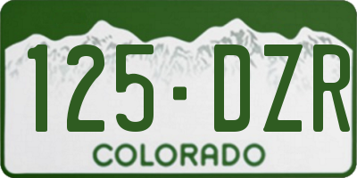 CO license plate 125DZR