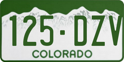 CO license plate 125DZV