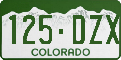 CO license plate 125DZX