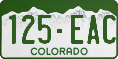 CO license plate 125EAC