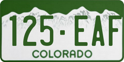 CO license plate 125EAF