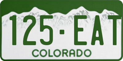 CO license plate 125EAT