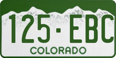 CO license plate 125EBC