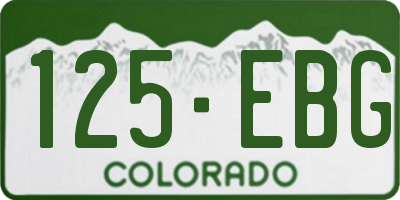 CO license plate 125EBG