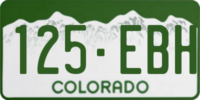 CO license plate 125EBH