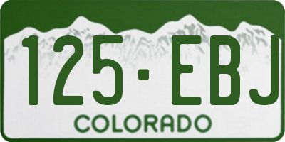 CO license plate 125EBJ