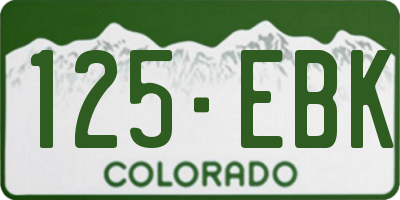 CO license plate 125EBK