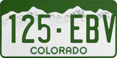 CO license plate 125EBV