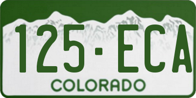 CO license plate 125ECA