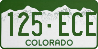 CO license plate 125ECE