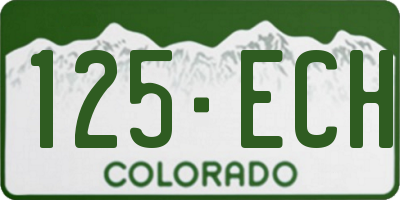CO license plate 125ECH