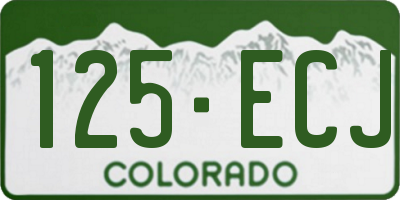 CO license plate 125ECJ