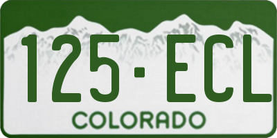 CO license plate 125ECL