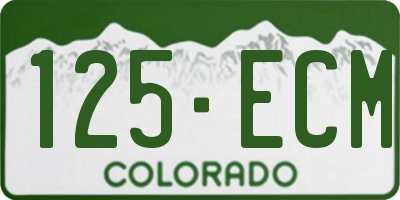 CO license plate 125ECM