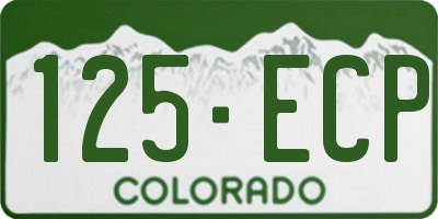 CO license plate 125ECP