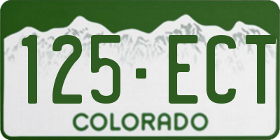 CO license plate 125ECT