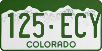 CO license plate 125ECY