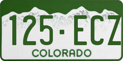 CO license plate 125ECZ