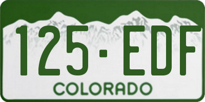CO license plate 125EDF