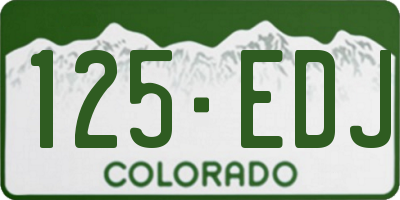 CO license plate 125EDJ