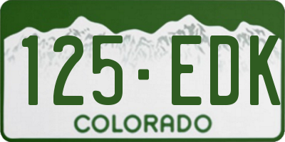 CO license plate 125EDK