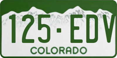 CO license plate 125EDV
